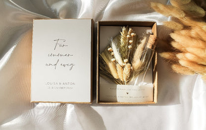 Elegant Dried Flower Wedding Souvenir – Timeless Rustic Gift Box Keepsake - Huecasa
